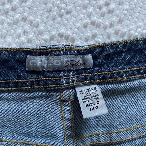 Chico’s Platinum Denim Pants Sz 2 Regular - Picture 2 of 6